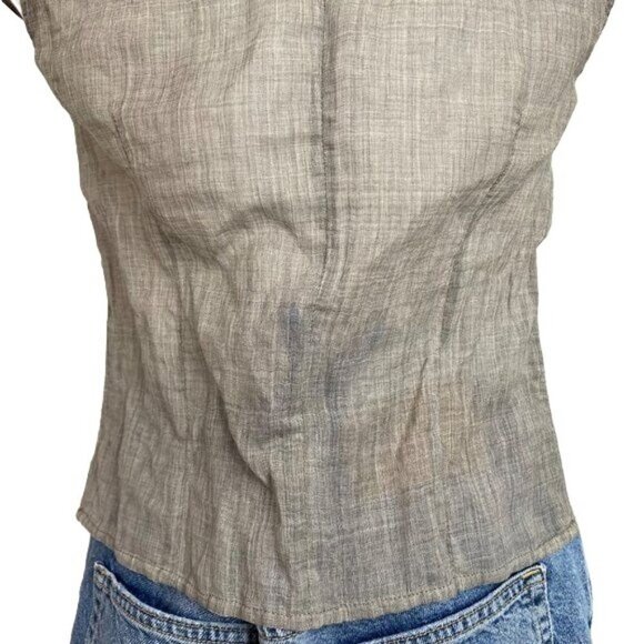 Takashi Maya New York Side Zip Grey Mesh Tank Top Size S - Picture 9 of 9